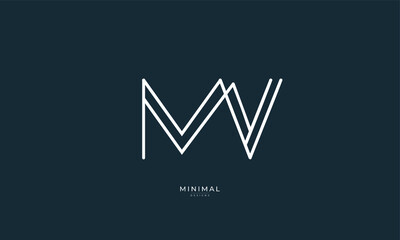Alphabet letter icon logo MV