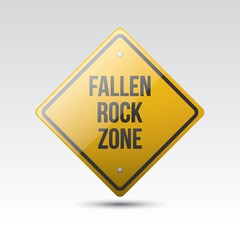 fallen rock zone sign