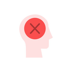 head prohibit icon. Simple color vector elements of brain process icons for ui and ux, website or mobile application