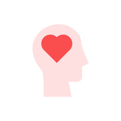 head heart icon. Simple color vector elements of brain process icons for ui and ux, website or mobile application