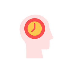 head clock icon. Simple color vector elements of brain process icons for ui and ux, website or mobile application