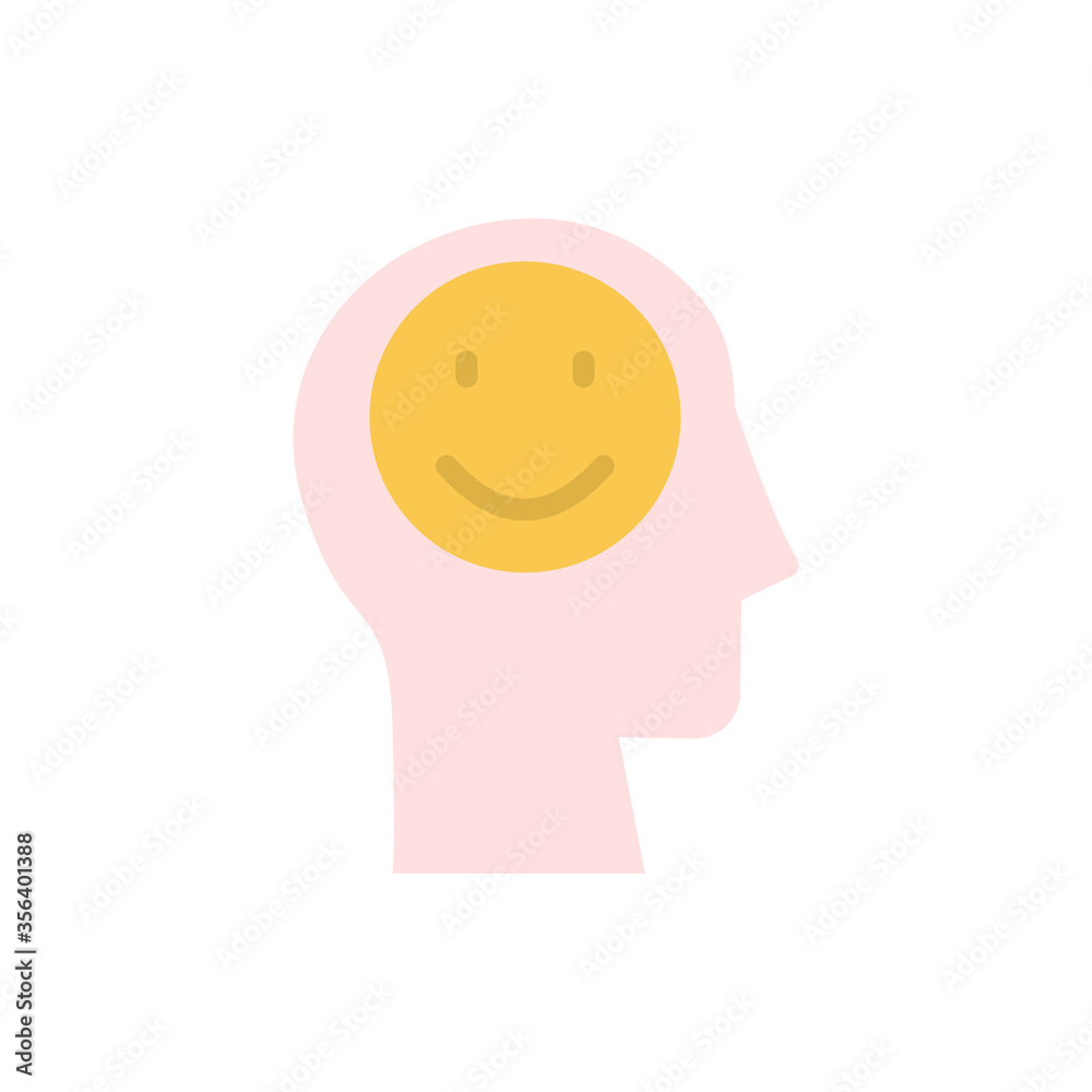 Aufkleber head smile icon. simple color vector elements of brain process icons for ui and ux, website or mobil