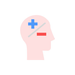 head plus minus icon. Simple color vector elements of brain process icons for ui and ux, website or mobile application