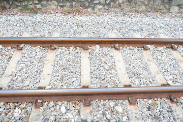 Railway tracks and sleepers train tracks