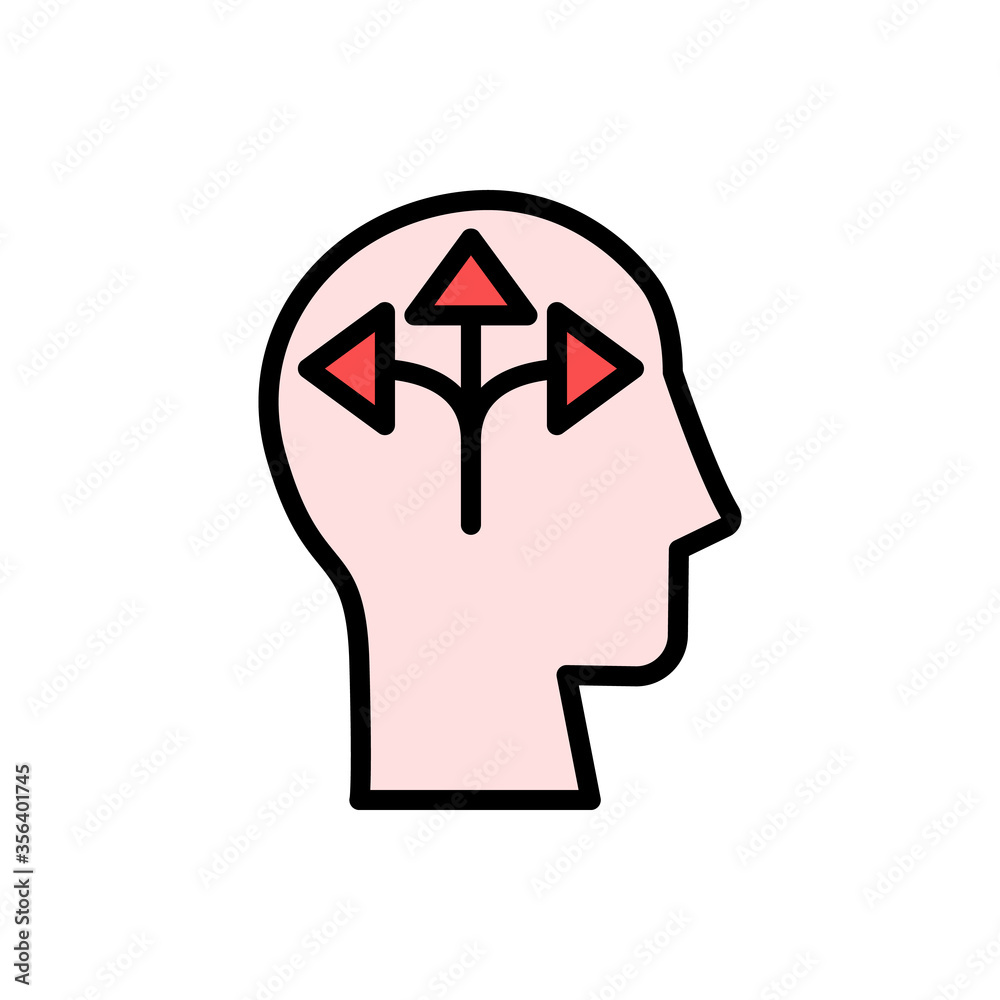 Aufkleber head arrow icon. simple color with outline vector elements of brain process icons for ui and ux, web