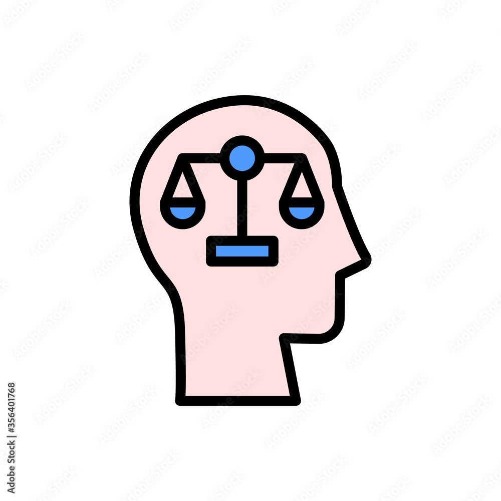 Aufkleber head libra icon. simple color with outline vector elements of brain process icons for ui and ux, web