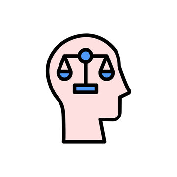 head Libra icon. Simple color with outline vector elements of brain process icons for ui and ux, website or mobile application