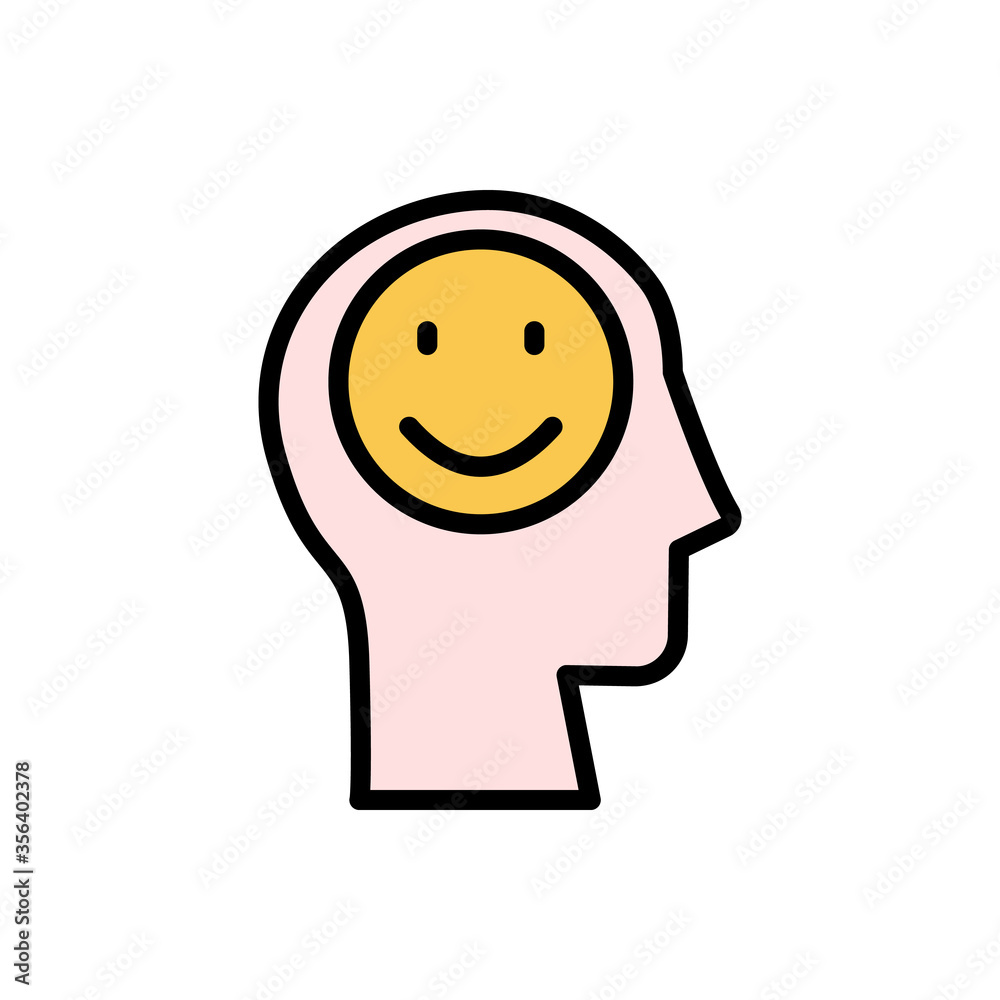 Aufkleber head smile icon. simple color with outline vector elements of brain process icons for ui and ux, web