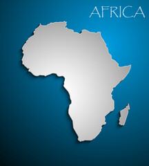 Image of a flat white African continent. Illustration