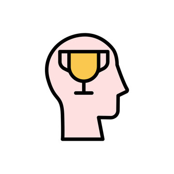 head winner cup icon. Simple color with outline vector elements of brain process icons for ui and ux, website or mobile application