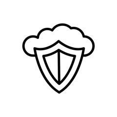 Cloud, shield icon. Simple line, outline vector elements of internet storage icons for ui and ux, website or mobile application