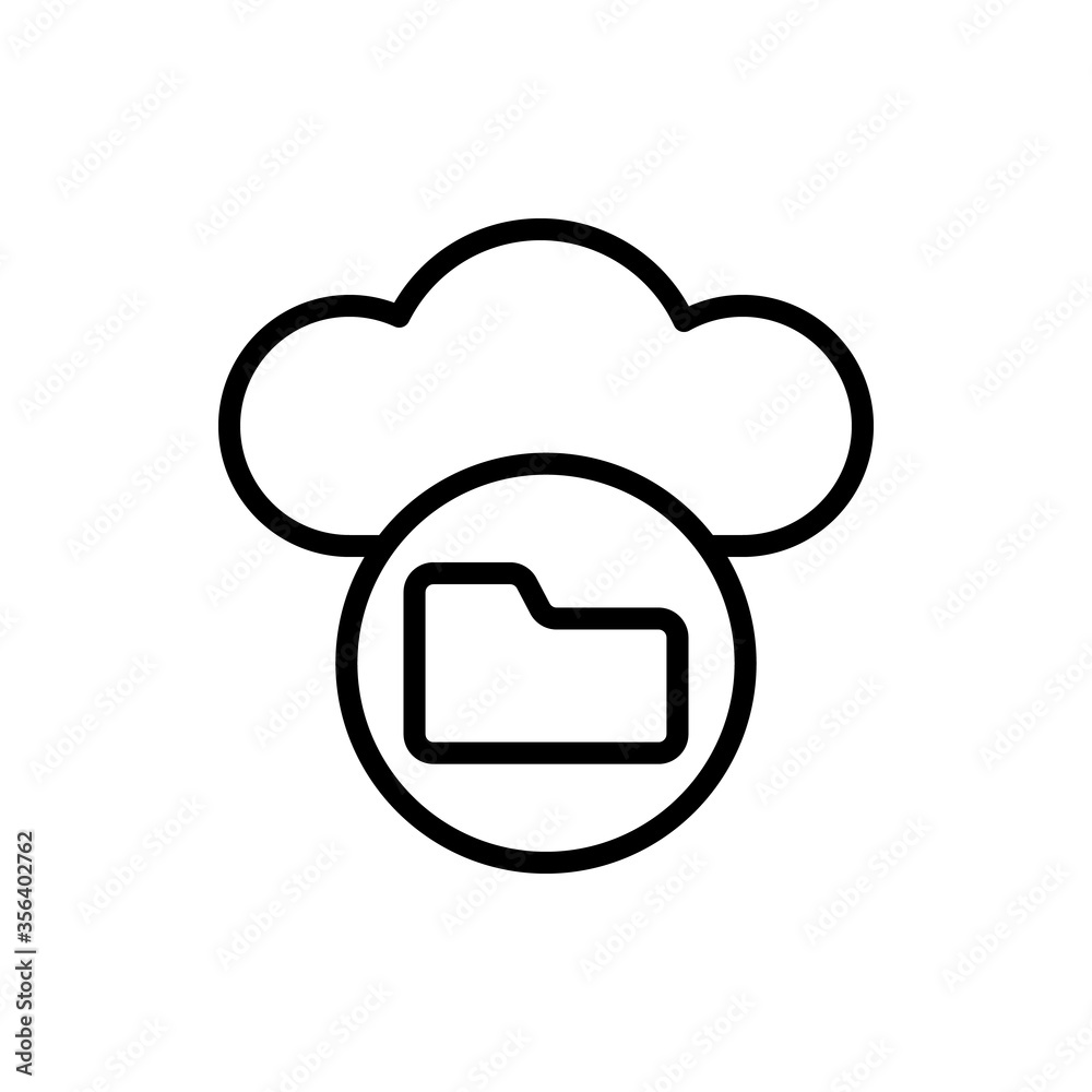 Poster cloud, folder icon. simple line, outline vector elements of internet storage icons for ui and ux, we