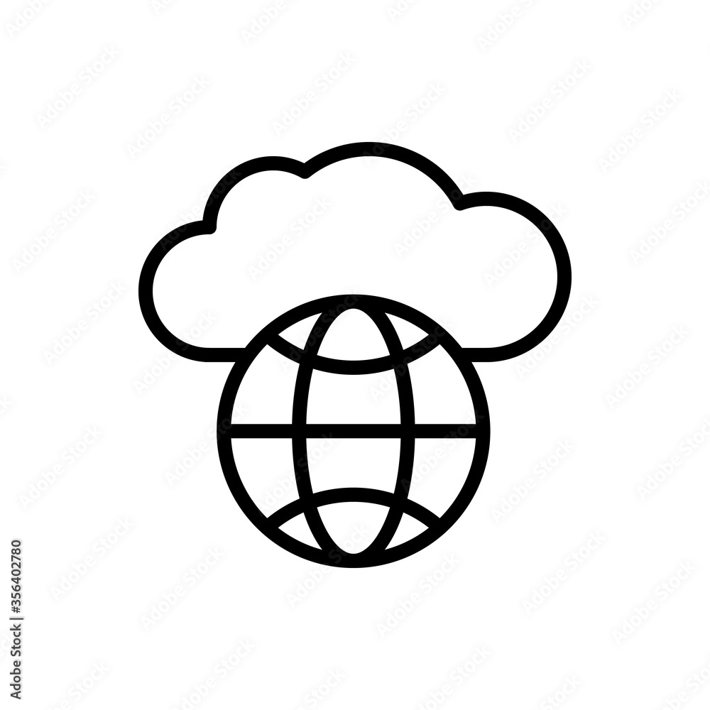 Poster cloud, globe icon. simple line, outline vector elements of internet storage icons for ui and ux, web
