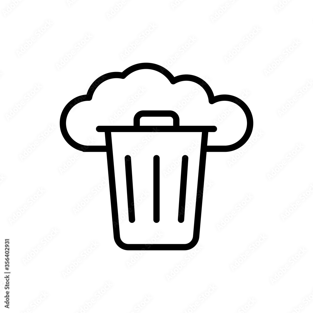 Poster cloud, trash icon. simple line, outline vector elements of internet storage icons for ui and ux, web