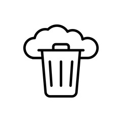 Cloud, trash icon. Simple line, outline vector elements of internet storage icons for ui and ux, website or mobile application