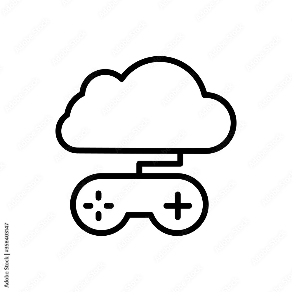 Poster cloud, joystick icon. simple line, outline vector elements of internet storage icons for ui and ux, 