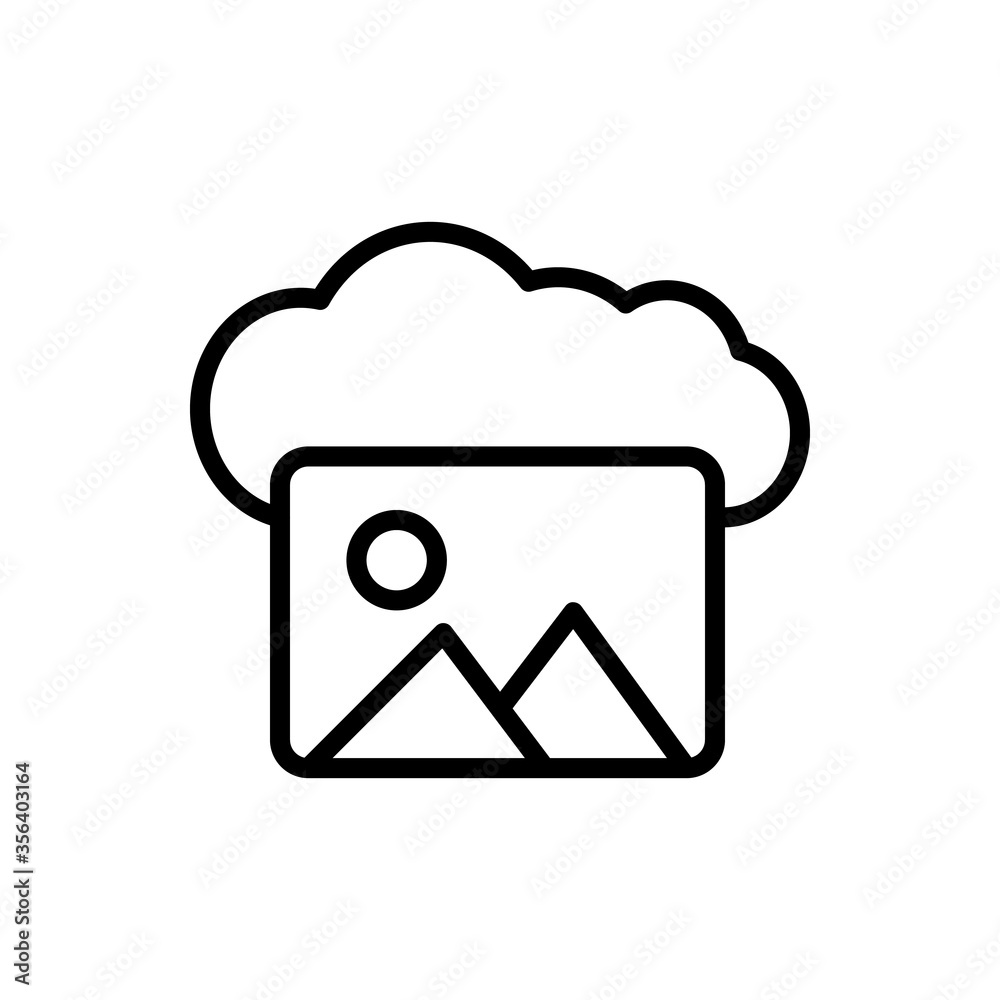 Poster cloud, picture icon. simple line, outline vector elements of internet storage icons for ui and ux, w
