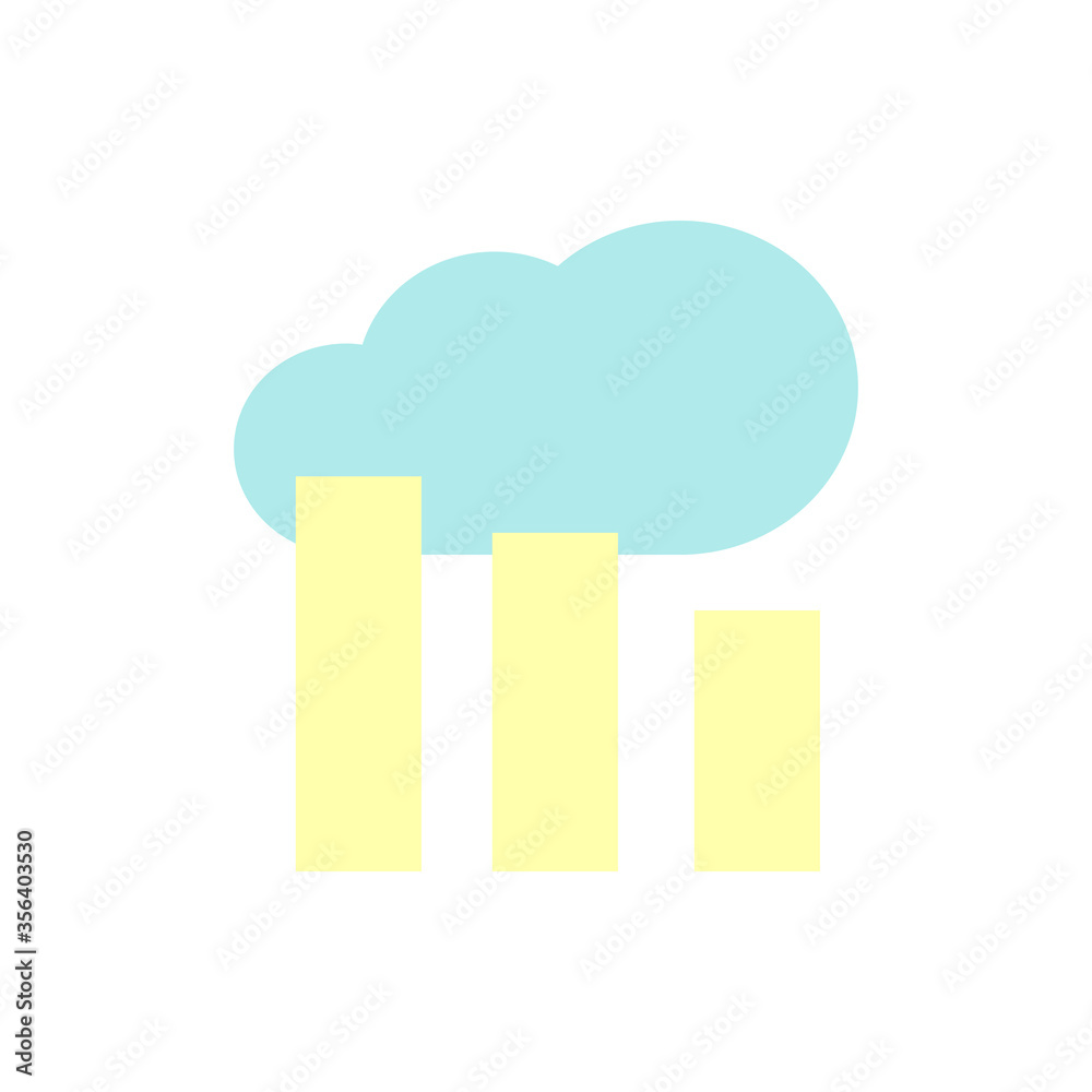 Aufkleber cloud, chart icon. simple color vector elements of internet storage icons for ui and ux, website or 