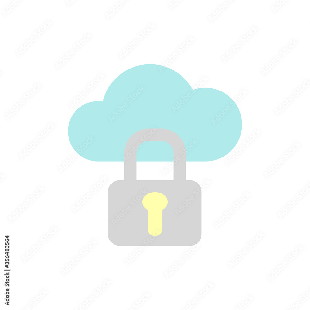 Poster cloud, lock icon. simple color vector elements of internet storage icons for ui and ux, website or m