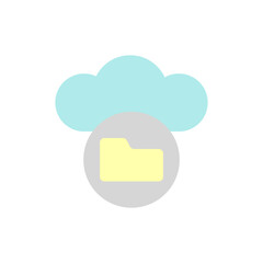 Cloud, folder icon. Simple color vector elements of internet storage icons for ui and ux, website or mobile application