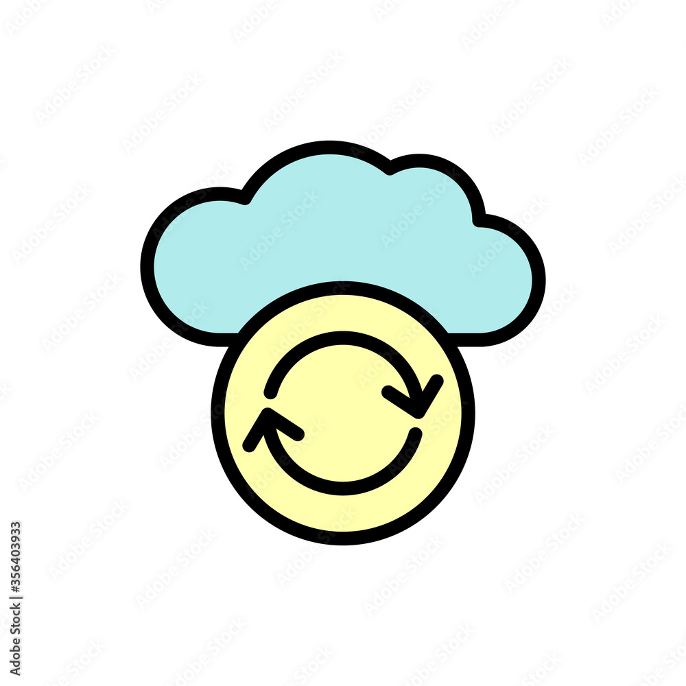 Poster cloud, arrow, update icon. simple color with outline vector elements of internet storage icons for u