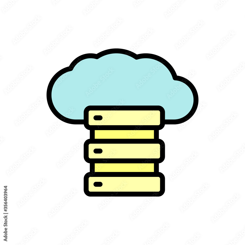 Aufkleber cloud, data icon. simple color with outline vector elements of internet storage icons for ui and ux,