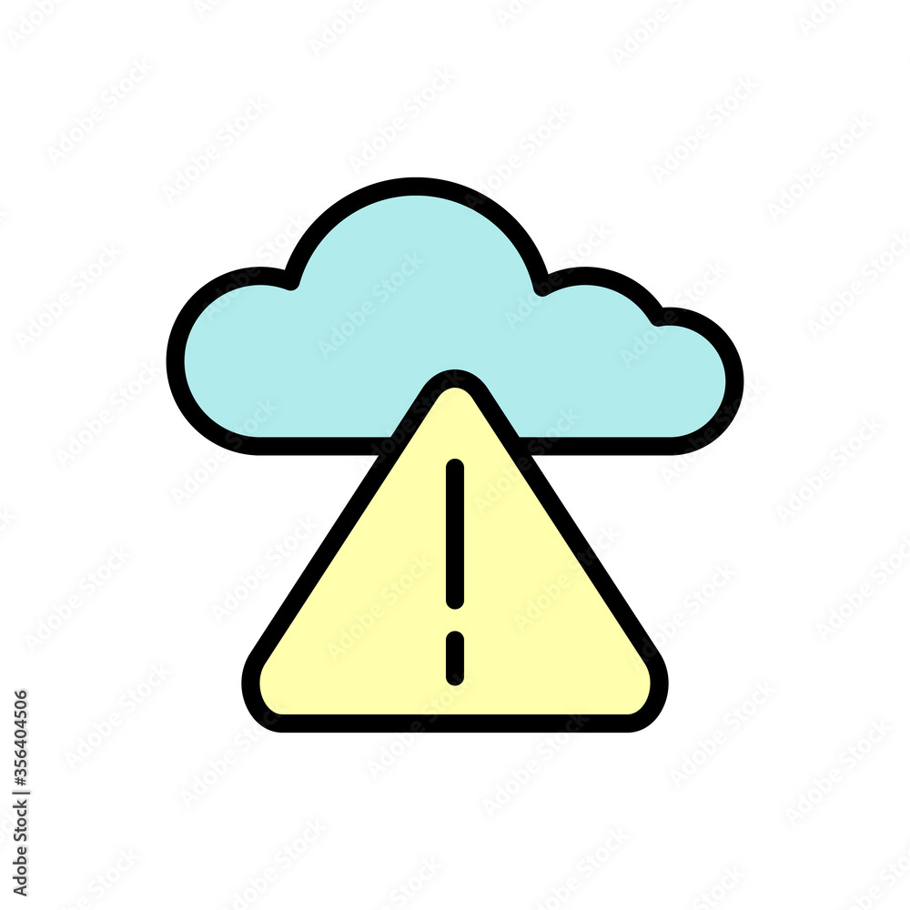 Poster cloud, sign, danger icon. simple color with outline vector elements of internet storage icons for ui