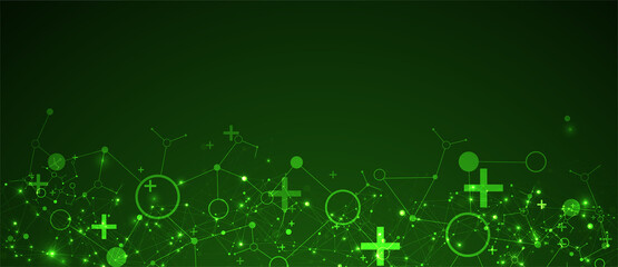 Fototapeta premium Template for science and technology presentation. Plexus style background.