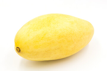 Ripe yellow mango fruit​ (Barracuda​ mango)​ isolated on​ white background