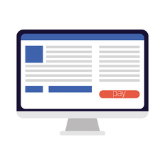 business online ecommerce in desktop with pay button
