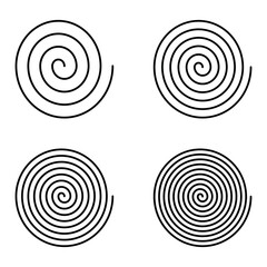 Spiral set with various shapes.