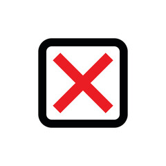 Vector illustration of a red cross. No sign.