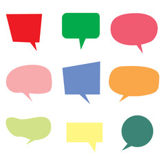 Set of conversation bubble vectors with various colors.