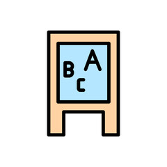 Board, letters icon. Simple color with outline vector elements of kindergarten icons for ui and ux, website or mobile application