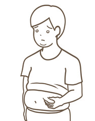 太った人  線画