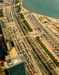Luanda Bay from above, road and pavement  