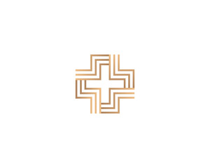 Luxury gradient cross plus medical logo icon design. Universal creative premium line symbol vector logotype sign.