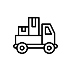 Delivery truck, manufacturing icon. Simple line, outline vector elements of production icons for ui and ux, website or mobile application