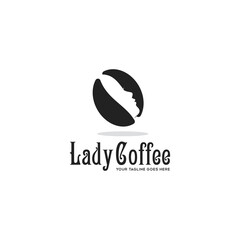 coffee woman vector bean logo