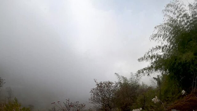 Timelapse of clouds at Zuluk village, Sikkim, India.