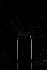 backlight of beer can splashing