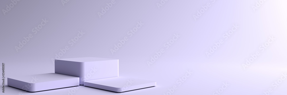 Wall mural 3d render of abstract violet composition with podium. minimal studio with square pedestal. pedestal 
