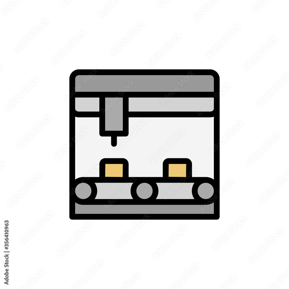 Aufkleber assembly line, manufacturing icon. simple color with outline vector elements of production icons for