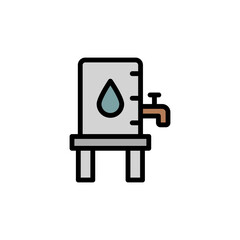 Water tank, manufacturing icon. Simple color with outline vector elements of production icons for ui and ux, website or mobile application