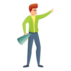 Young stage director icon. Cartoon of young stage director vector icon for web design isolated on white background