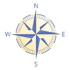 Cartographer compass icon. Cartoon of cartographer compass vector icon for web design isolated on white background