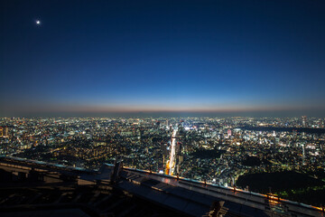 Fototapeta na wymiar Night view of Tokyo, Japan