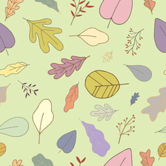 Seamless nature autumn season pattern