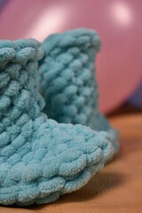 children's hand-made knitted shoes