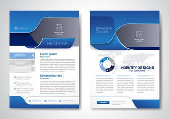 Template vector design for Brochure, AnnualReport, Magazine, Poster, Corporate Presentation, Portfolio, Flyer, infographic, layout modern size A4, Front and back, Easy to use and edit.